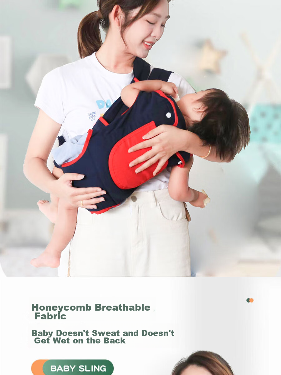 COOKSS Baby Carrier, Infant Carrying Aid, Double Shoulder Cross-Carrying Style, for Toddlers And Older Children, Ages 1-3, Simple Pure Cotton Breathable Universal Desig 5