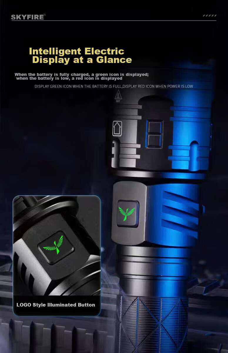 SkyFire Flashlight, Canglong High-Intensity Ultra-Bright Zoomable Long-Range Rechargeable for Home, Military, Outdoor And Wilderness Survival Use 11