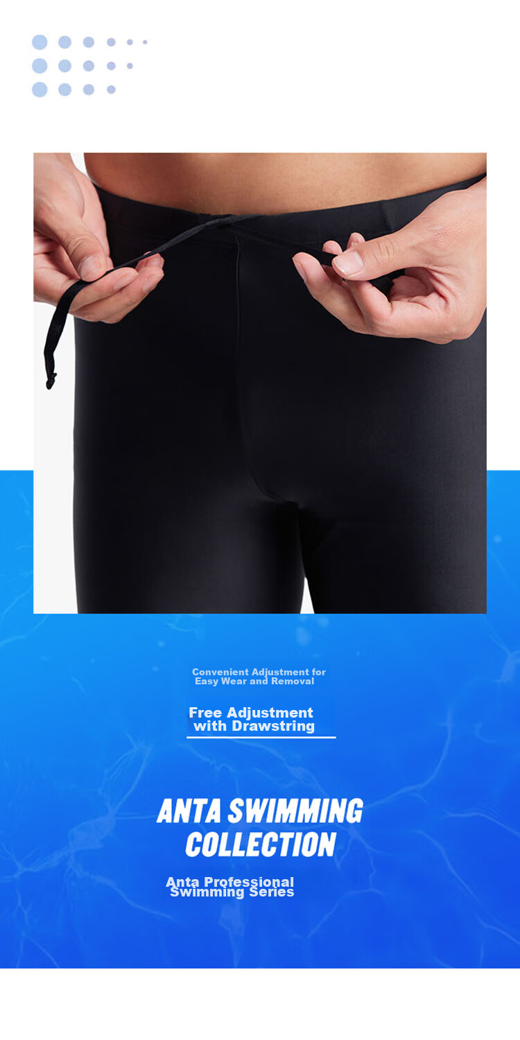ANTA Men's Swim Trunks, Summer Quick-Dry Breathable Knee-Length Swim Shorts, Anti-Embarrassment Design, Loose-Fitting Quick-Dry Swimwear, XL 10