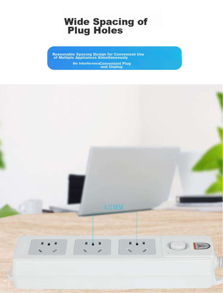 Zidantou New National Standard Safe Power Strip/power Bar/power Extension Cord, 3 Outlets with Master Switch, Total Length 1.8 Meters, TS-103c 8
