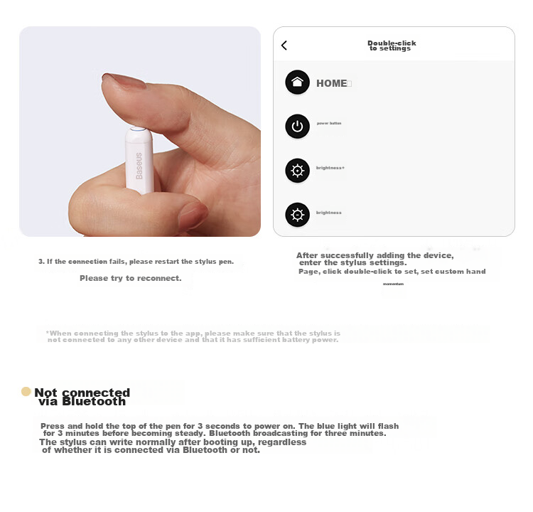 BASEUS Capacitive Stylus for IPad, Touch Pen [Magnetic Bluetooth Premium] Compatible with IPad Pro/Air8/Mini7/iPad11 Tablet Touch Screen Writing Stylus Apple Pencil Pro 23