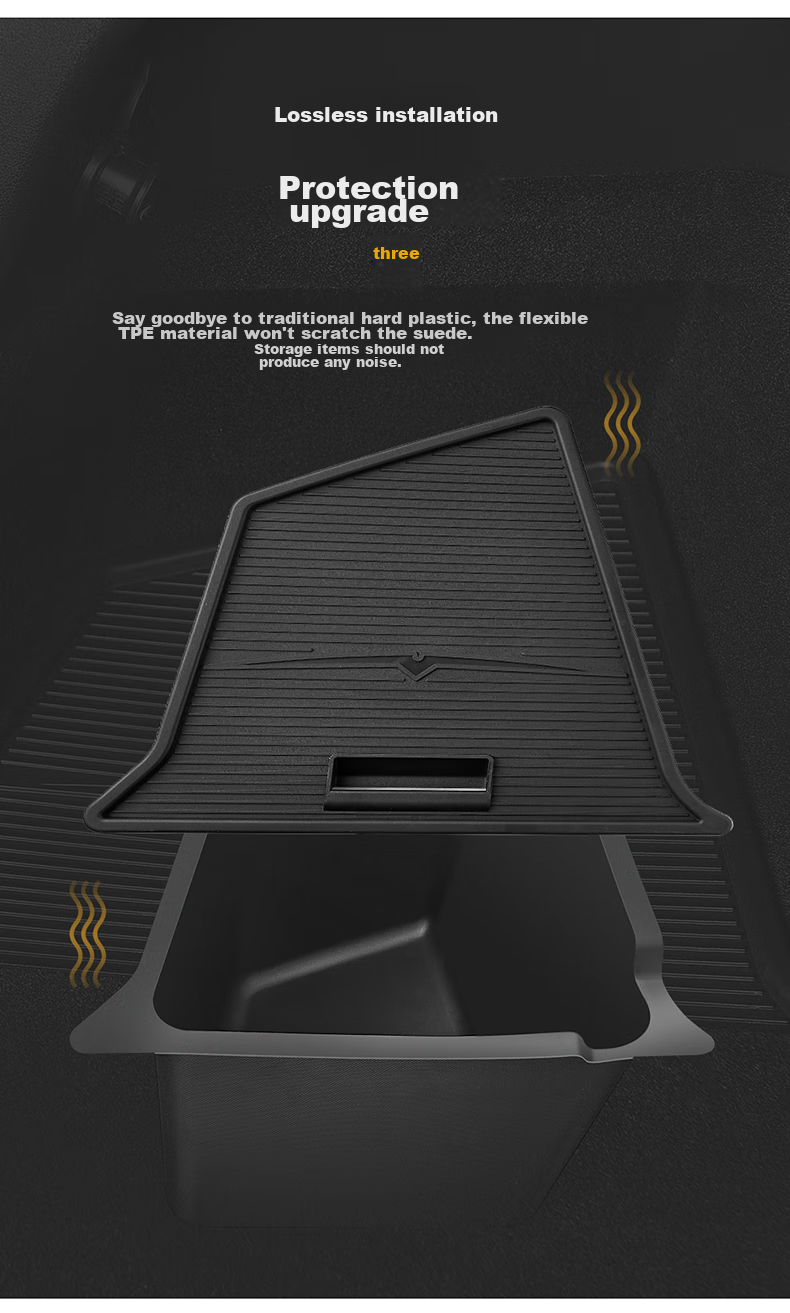 3W Auto-life Magnetic Storage Box for Tesla Model Y/3, Compatible with Older Models, Under-Screen Organizer, Center Console Storage, Tissue Holder 4
