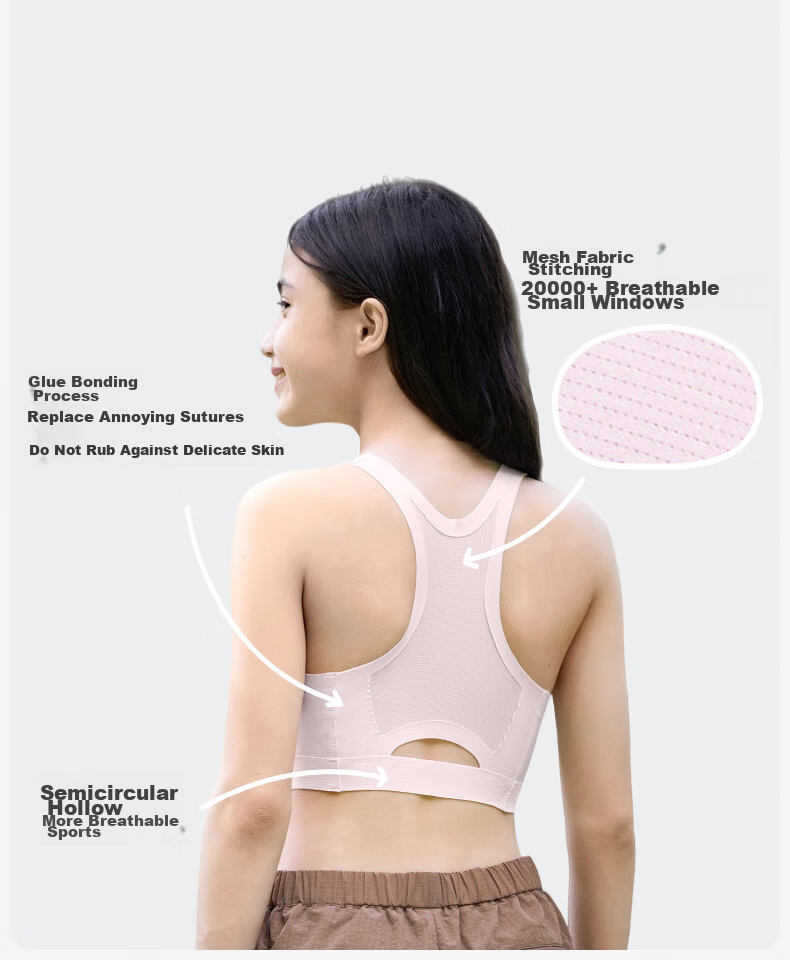 Like UU Girls' Sports Bra, Girls' Training Bra, Children's Underwear, Student Middle School Vest-Style Bra for Puberty Girls 9