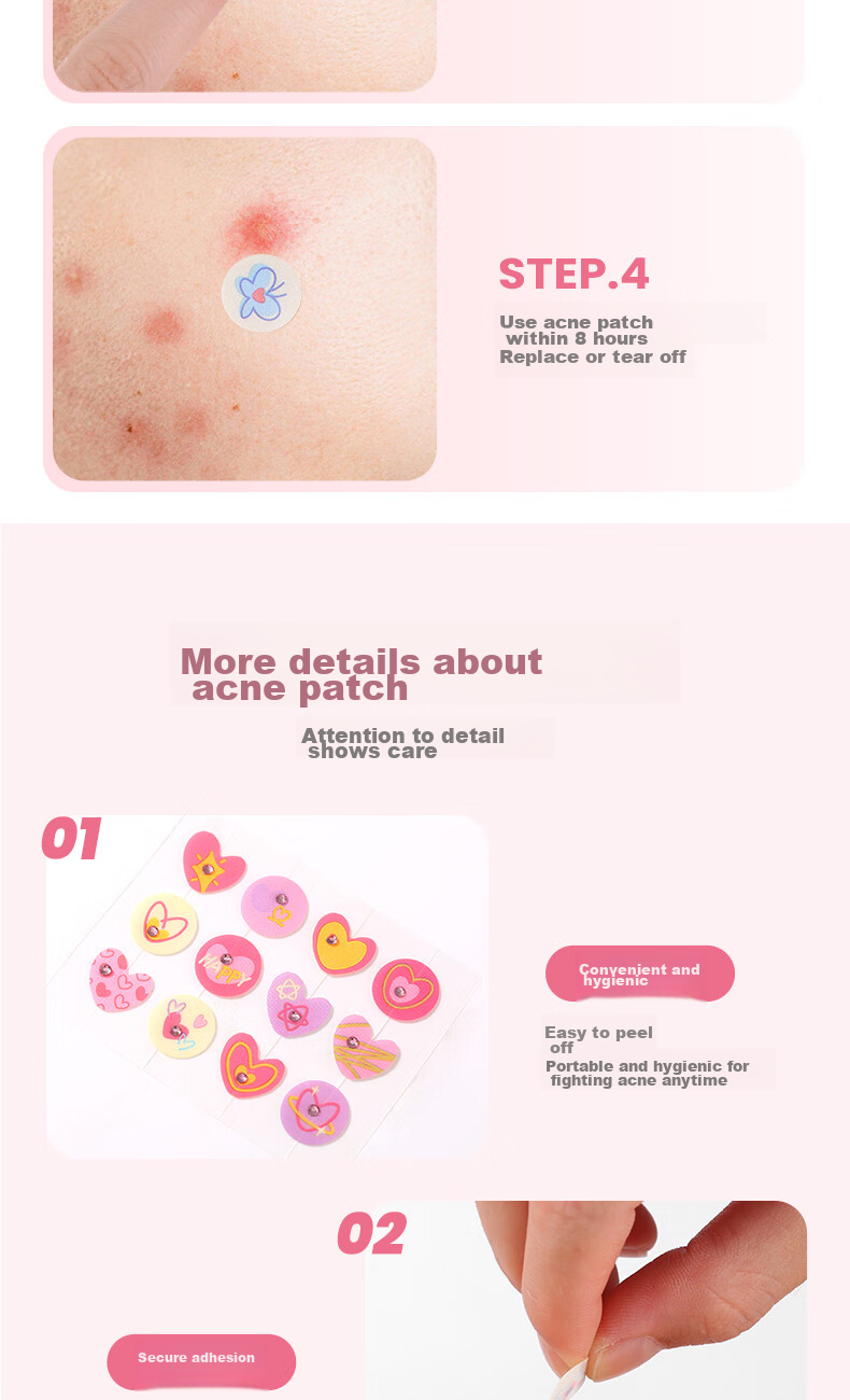 Yaozhi Acne Patch for Women, Concealing, Lightweight, Waterproof, Breathable, Gentle, Soothing, Acne-Fighting, Day And Night Use, Guima Jingling, 36 Patches 13