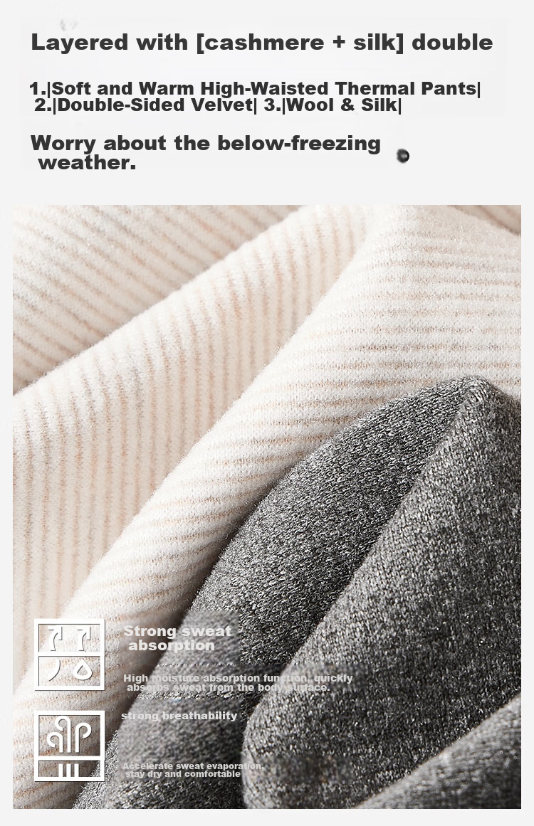 JOAE [Antibacterial And Anti-Mite] Anti-Static Cashmere Silk Men's Thin Thermal Underwear, German Wool Autumn Top And Pants Winter Set 6