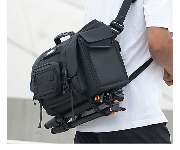 CWATCUN Shoulder Camera Bag, Functional Bag for DSLR And Lenses, Photography Bag, Three-Point Backpack, Stylish Design, Waterproof And Scratch-Resistant Fabric, for Me 19