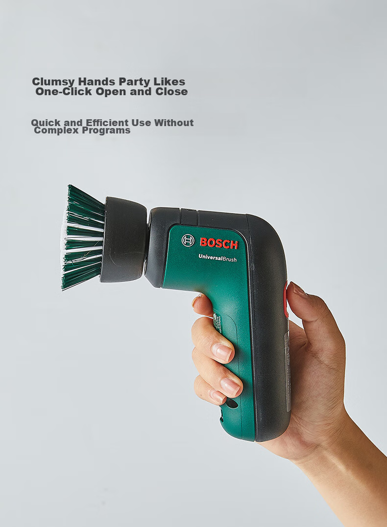 BOSCH Electric Cleaning Brush Waterproof for Glass Tiles Mirror Kitchen Multi-Functional Powerful Cleaning Motor IPX 5 Water Resistant 12