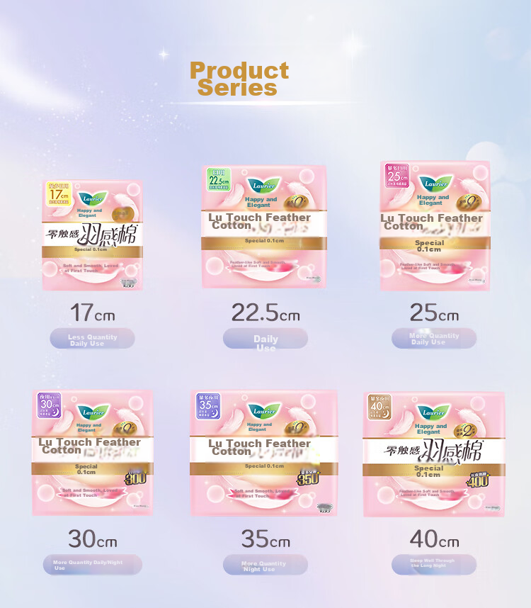 Laurier Kao Zero Touch Cotton Breathable Day And Night Worry-Free Sanitary Napkins Combination, 9 Packs, 60 Pieces, Menstrual Pads, Sold by JD 10