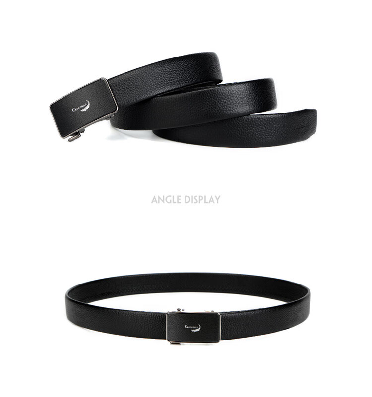 CROCODILE Men's Automatic Buckle Leather Belt with Inner Lining, Top-Grain Cowhide Waistband, Gift for Boyfriend T2975 5