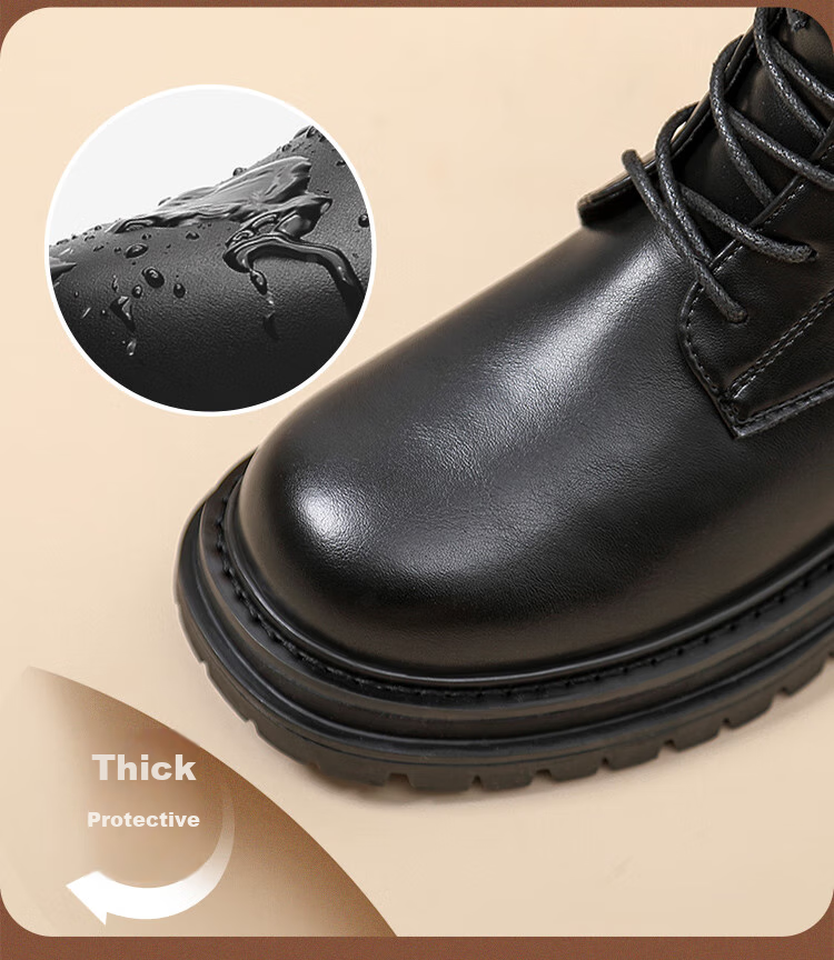 ZHR Martin Boots for Women, Autumn And Winter Retro Thick-Soled Women's Boots, British Style Lace-Up Versatile Ankle Boots, EH96, Black, Size 35 11