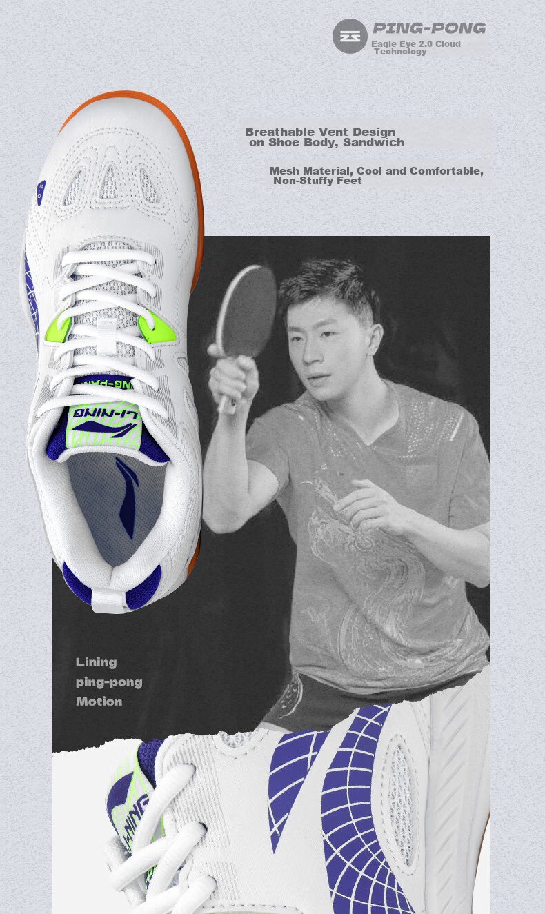 Li-Ning Table Tennis Shoes for Men And Women, Badminton Shoes Eagle Eye 2.0 Competition Training Sports Shoes Size 42 3