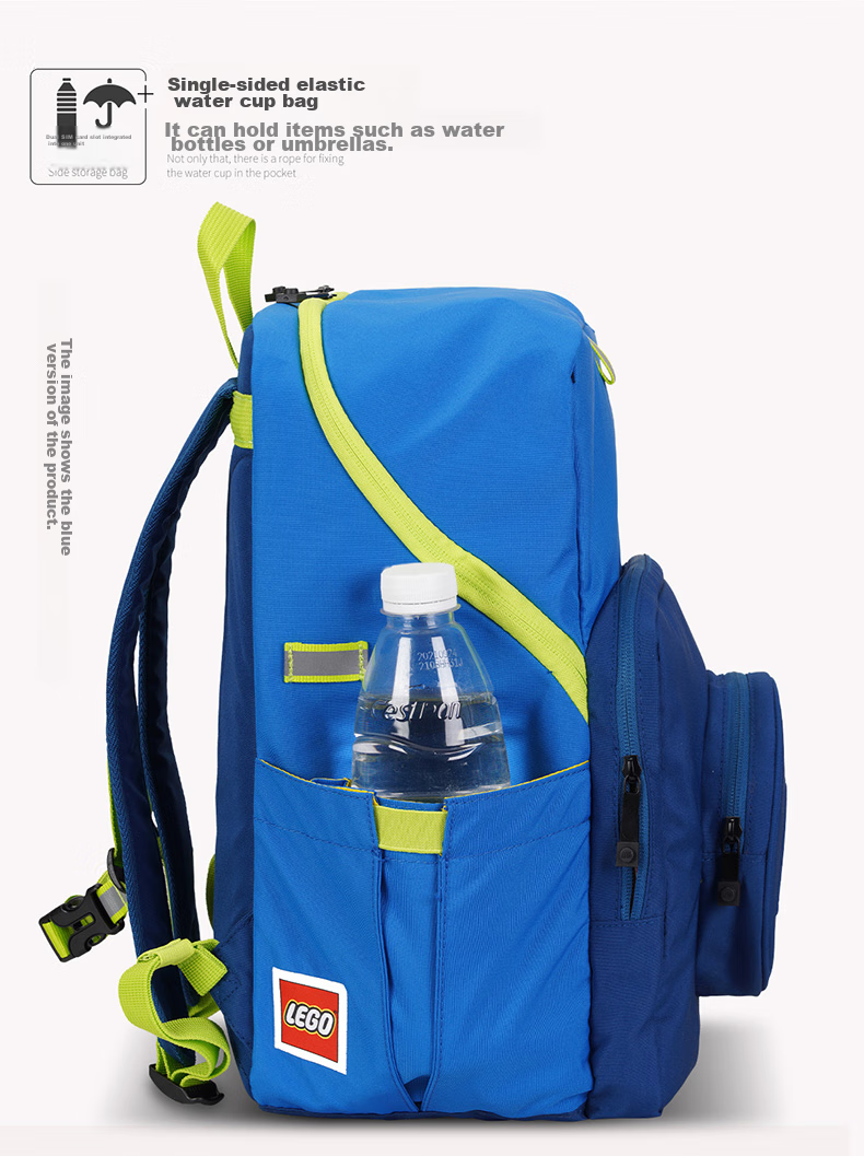 LEGO Elementary School Backpack for Grades 1-6, Large Capacity Backpack with Multiple Pockets, Light Blue-Green Color, 20224 Gift 10