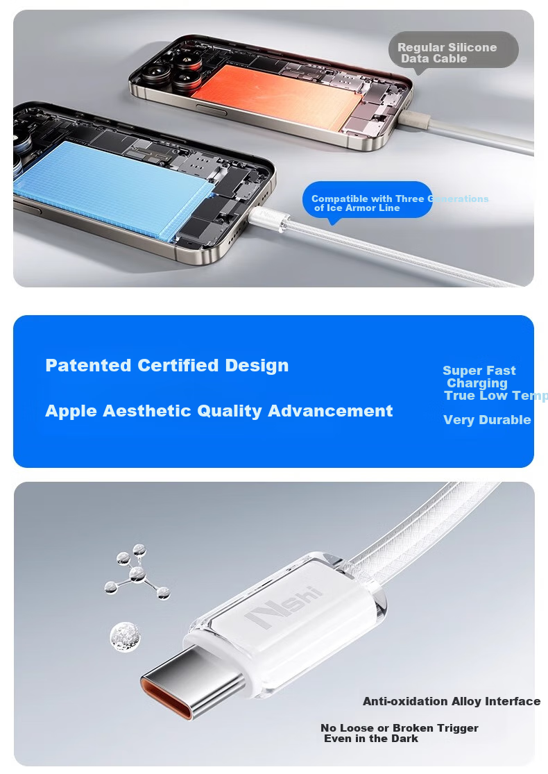 Nengshi Apple 15/16 Charging Cable, Dual-Head Type-C Fast Charging Data Cable, IPhone 16/15 Pro Max Phone USB-C Car Fast Charging Cable, 2 Meters 8