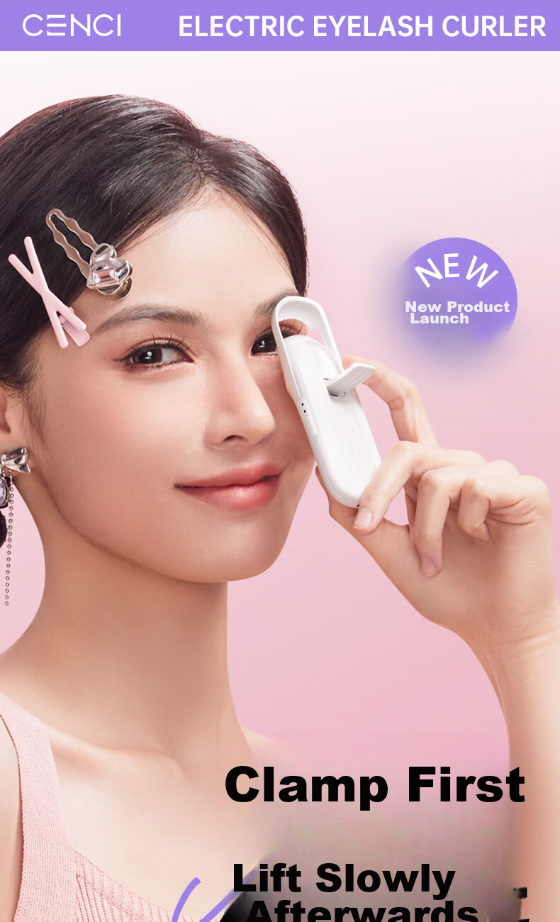 CENCI Electric Eyelash Curler, 4S Automatic Heating Eyelash Curling Tool, Shaping Device for Eyelashes, Holiday Gift for Wome 1