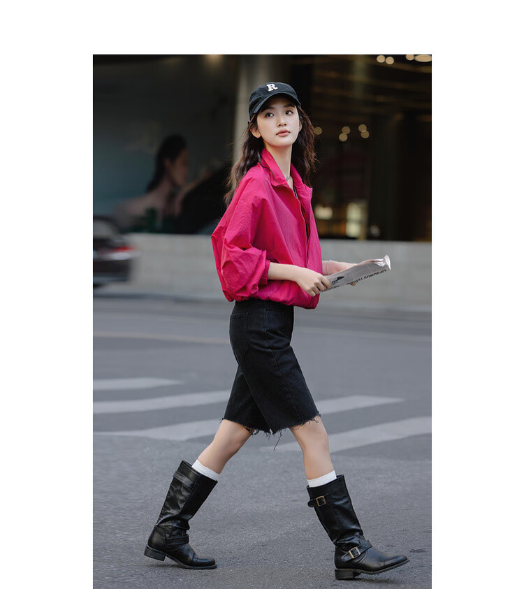 Dme Neon Sweetheart Spring Dopamine Solid Color Zipper Casual Comfortable Loose Fit Short Women's Jacket 8