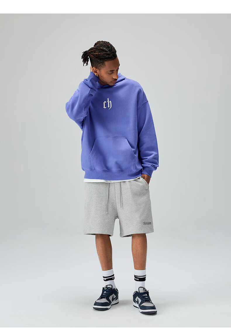 CHINISM CH Sweatshirt for Men, Spring And Autumn Classic Simple Couple's Top, Heavyweight American-Style Hoodie, Sports Casual Pullover Hooded Sweatshirt 23