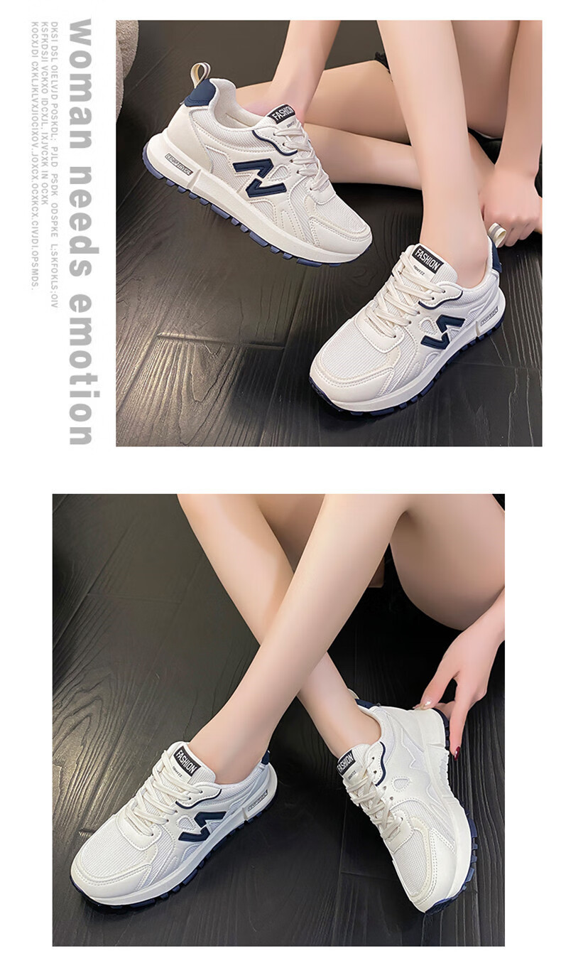 CARTELO Women's Chunky Sneakers, Spring Casual Shoes for Women, Height-Increasing Sports Running Shoes, Style 1415, Blue, Size 38 11