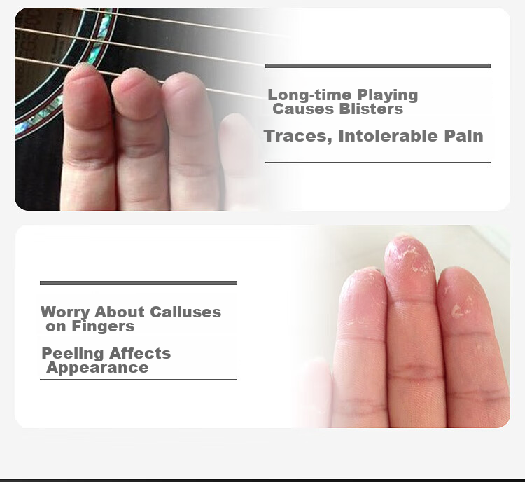 Maneryuepu Guitar Left Hand Finger Cover, Ukulele Guitar String Pressing Finger Protector, Protective Sleeve, Guitar Accessory, Medium Size 4