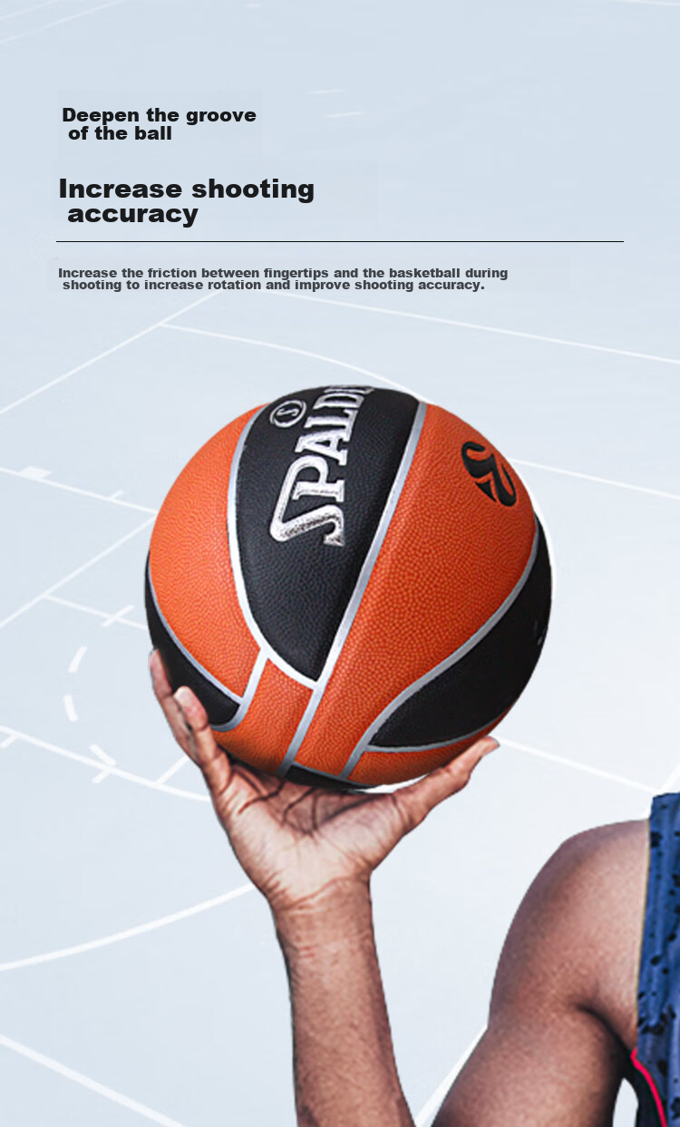 SPALDING , Official Basketball of European Basketball League, Size 7 PU Indoor Basketball, 77-100Y 5
