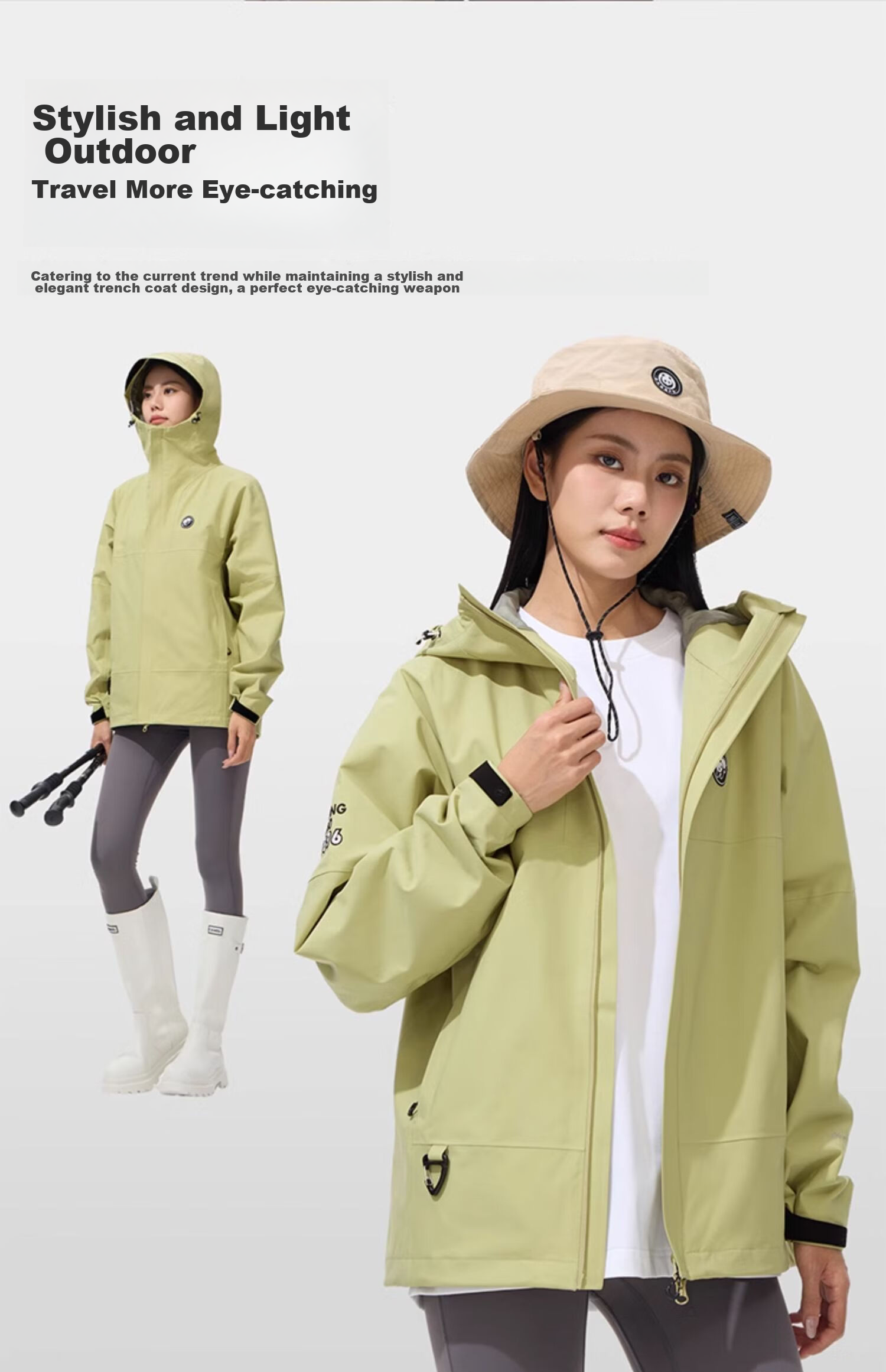 CAMEL Panda Windbreaker Jacket for Men And Women, Spring And Autumn Outerwear, Windproof And Waterproof Outdoor Clothing A34BA3L1166, Night Purple, XL 21