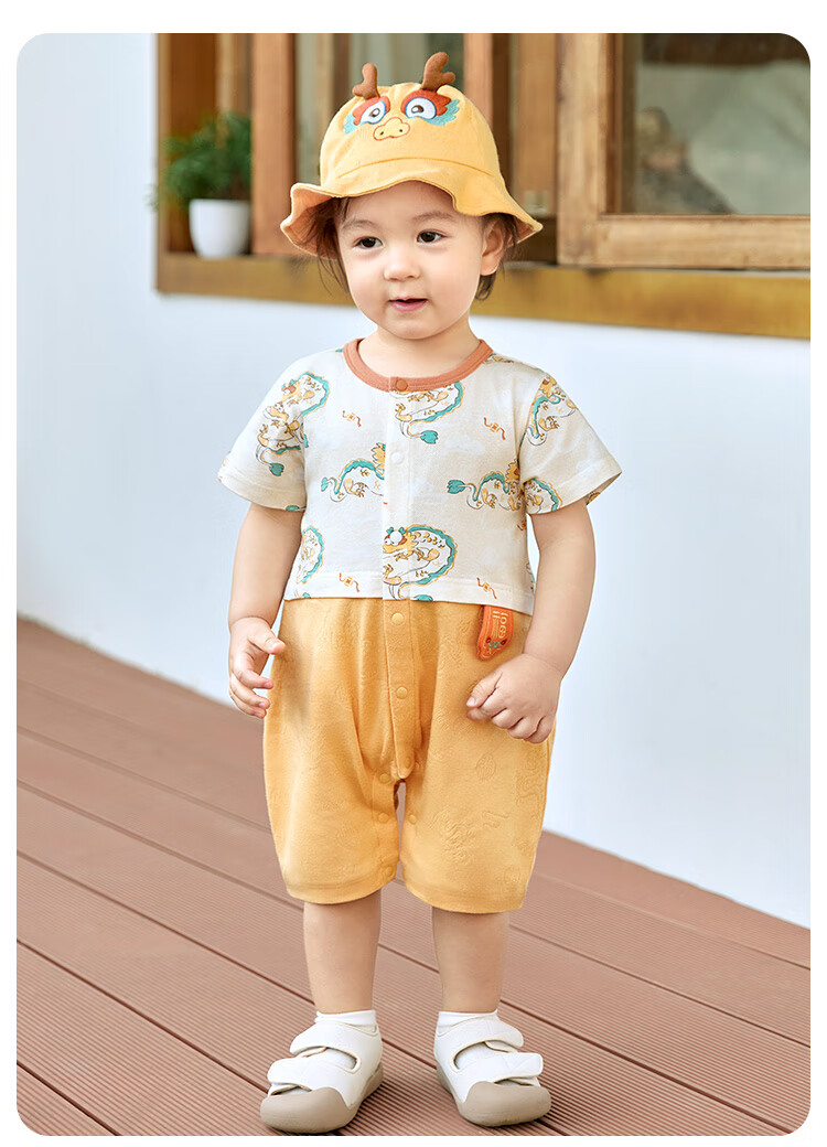 Wismorni Baby Short-Sleeve Romper, Lightweight Summer Style, Newborn Clothing, Adorable Outdoor Wear for Summer 9