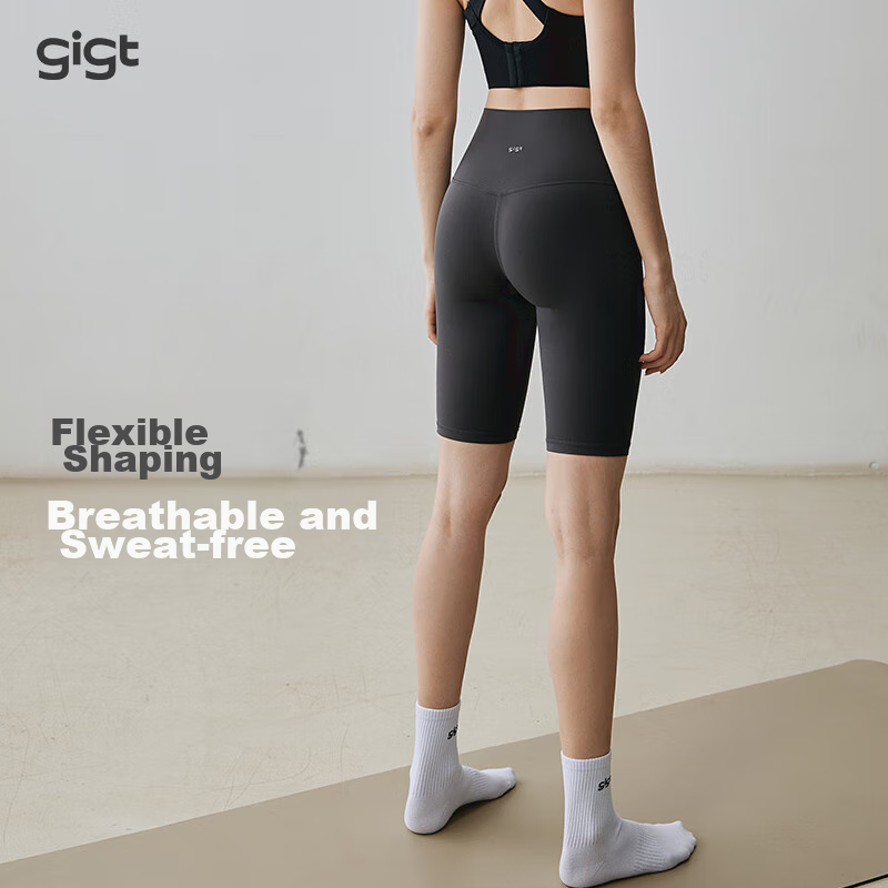 Gigt Yoga Shorts, Knee-Length Sports Shorts for Women, Summer Thin Style, Running Training Fitness Wear, Cycling Pants, Butt-Lifting Dynamic Pants