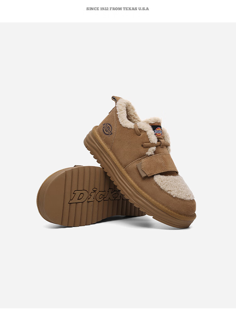 Dickies Women's Snow Boots, Comfortable Casual Flat Shoes, Fleece-Lined Thick Cotton Shoes, Yellow-Brown, Size 35 20