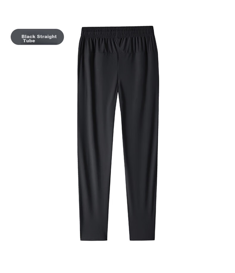 JEEP SPIRIT Casual Pants, Summer Ice Silk Quick-Dry Outdoor Versatile Sports Breathable Loose-Fitting Trousers, Gray Straight Leg, 2XL 27