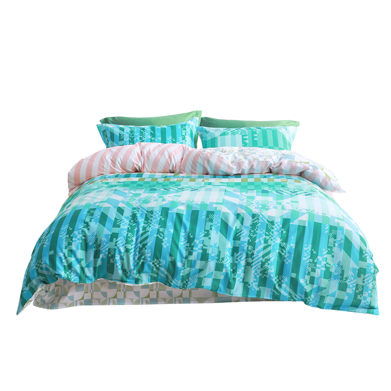Hengyuanxiang All-Cotton Four-Piece Bedding Set, Thickened Durable Ultra-Soft Skin-Friendly Bedding Kit for Double Bed (Duvet Cover 2*2.3m) Shan Ying