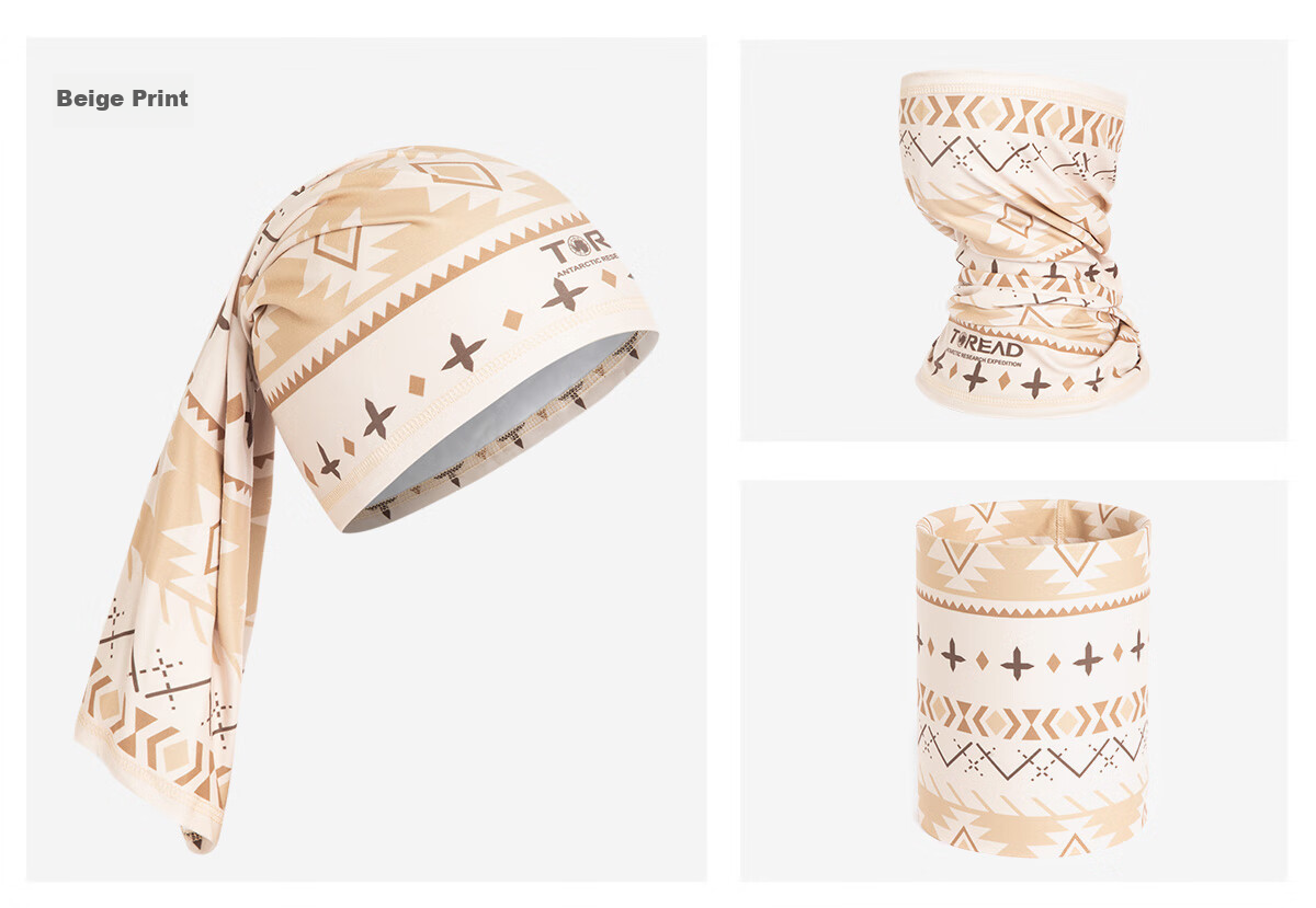 TOREAD Headscarf Autumn Winter Outdoor Warm Unisex Windproof Cycling Face Mask TELLCM90752 Beige Print 7
