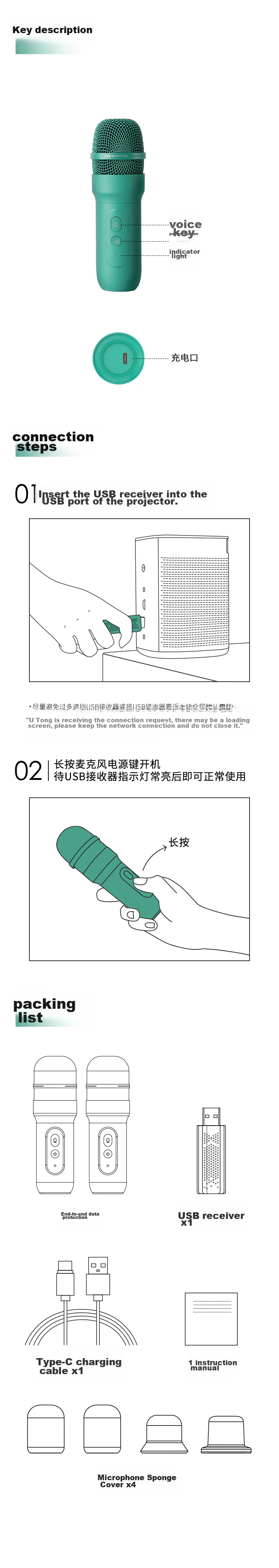 XGIMI Smart Wireless Microphone Pro (Dual Version), XGIMI Projector-Specific Accessory, One-Button Projection Start-Up, Customized Mic Core, 6 Sound Effects 5
