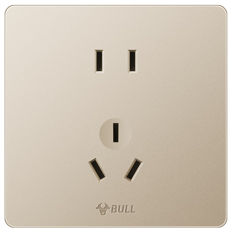 BULL G12 Series 10A Seven-Hole Socket Cream Style 86 Type Panel G12Z323S Starry Gold