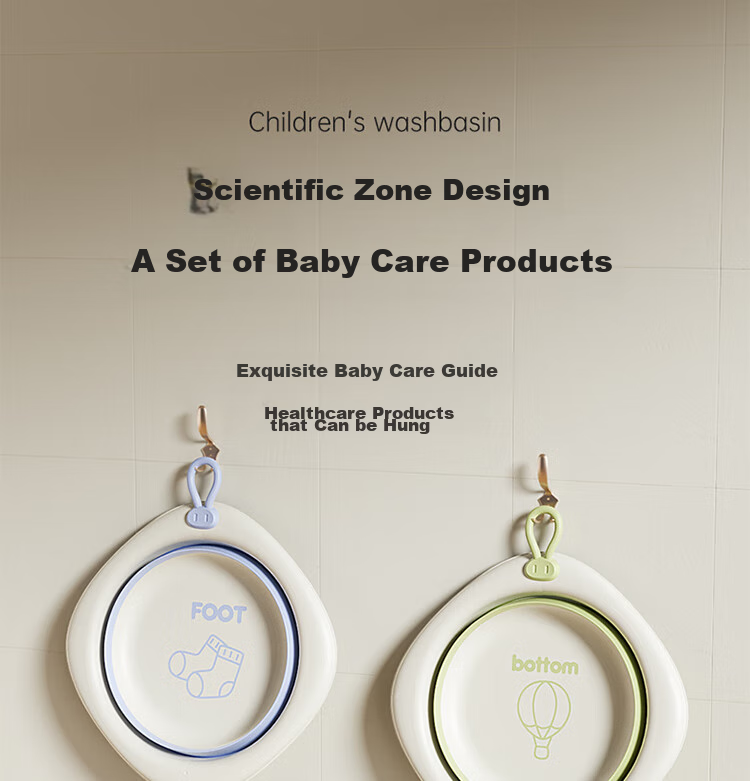 DOCTOR MA Foldable Baby Washbasin, Newborn Face Basin, Can Be Hung And Folded, Diaper Changing Basin, Set of 2 1