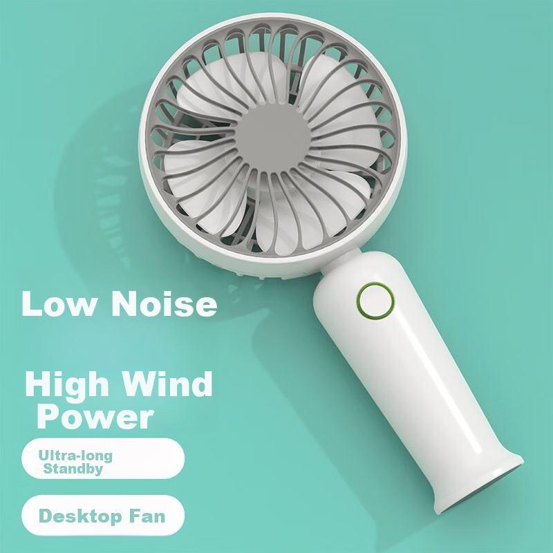 Kelleia [Customized, Do Not Purchase] USB Handheld Mini Fan Small Electric Fan for Office And Outdoor Use, Rechargeable High-Power Mini Fan 1200mAh White