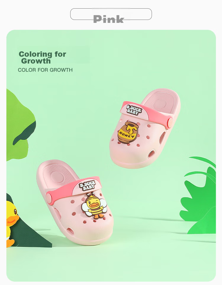 B.Duck Children's Slippers, Boys' Sandals, Kids' Clogs, Girls' Shoes, Home Slippers, BY1310909, Yellow, Size 32 6