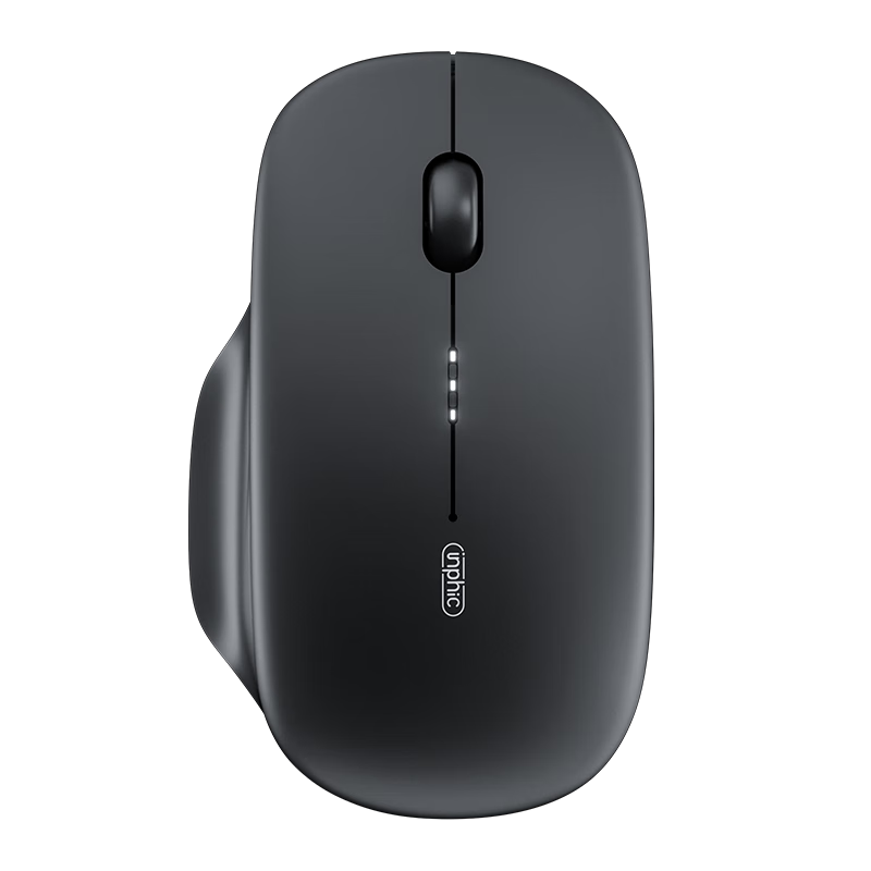 INPHIC M1 Second Generation Rechargeable Wireless Bluetooth Mouse Silent Office Asymmetric Ergonomic Grip Battery Display Universal for Laptop 2.4G Wireless Black