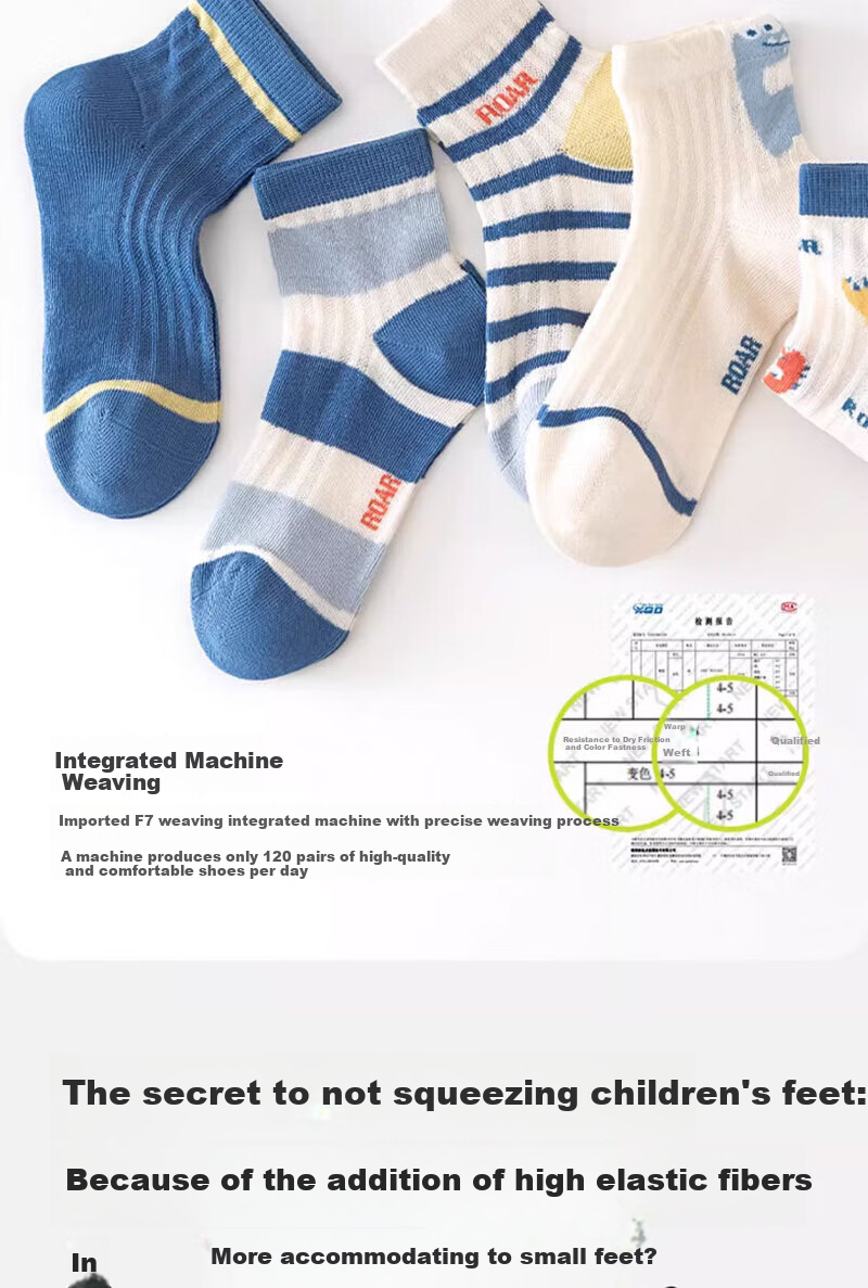 Mianmanman Children's Socks for Boys, Summer Thin Style, Xinjiang Cotton, Baby Boy Antibacterial And Anti-Mite Mid-Calf Mesh Breathable, Summer 7 Pairs TT 7