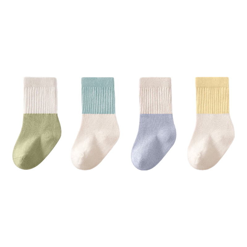 Beitaisi Baby Socks, Spring And Autumn Style, Newborn Infant Seamless Mid-Calf Socks, Boys And Girls Children's Breathable Cool Socks