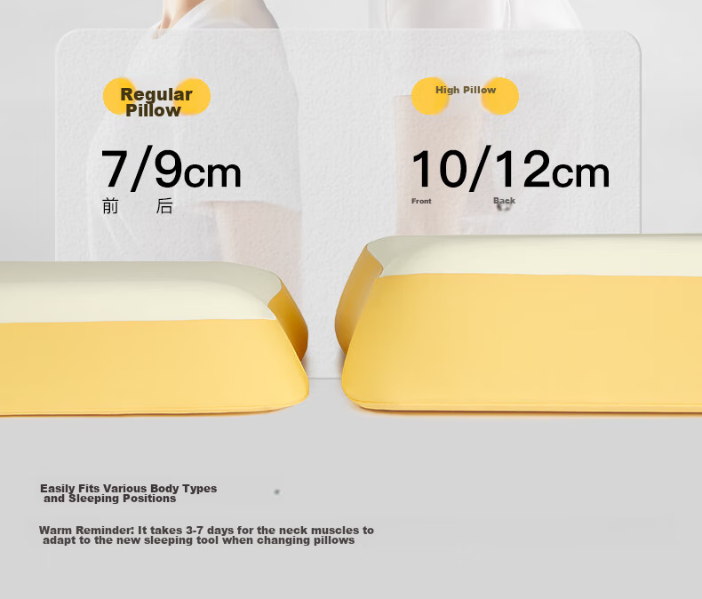 Let's Sleep Silicone Toast Pillow for Adults, Mother And Baby Class A, Cervical Spine Memory Pillow, Slow Rebound High Breathable Nipple-Level Material 18