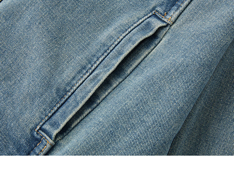 Dme Small Round Neck Denim Jacket Spring Straight Shoulder Sleeve Slim Fit Short Denim Jacket 17