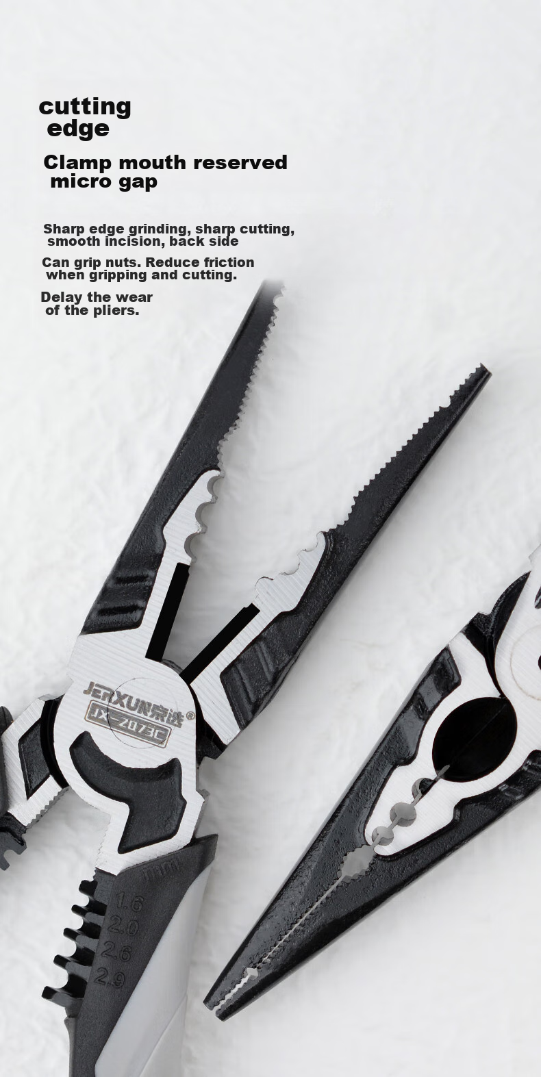 JERXUN Multi-Functional Needle-Nose Pliers, Fishing Pliers, Electrician's Wire Stripping And Cutting Pliers, Wire Pulling Pliers, Industrial-Grade 7-Inch Tiger Pliers 7