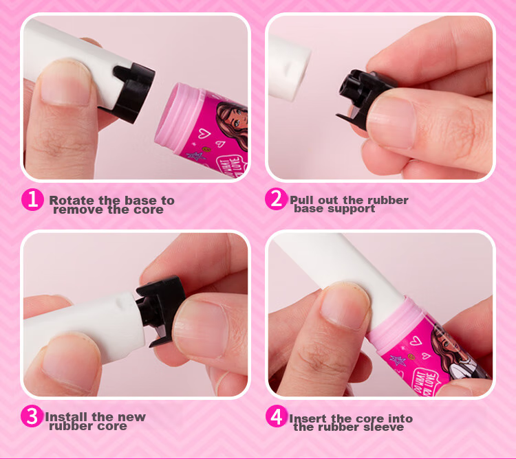 Maped Barbie Princess Lipstick Eraser, Children's Protective Cover Eraser, Dust-Free Clean, for Primary School Students, Non-Staining, Includes Replacement Core, Children's Day Gift, 152013CH 11