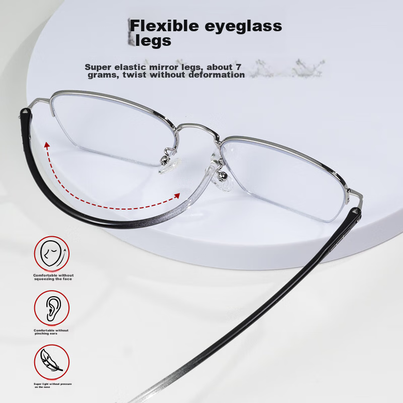 VGO Reading Glasses for Men And Women, Bifocal Anti-Radiation Dual-Light Glasses for Elderly, Model 9606 Black 100 Degrees 6