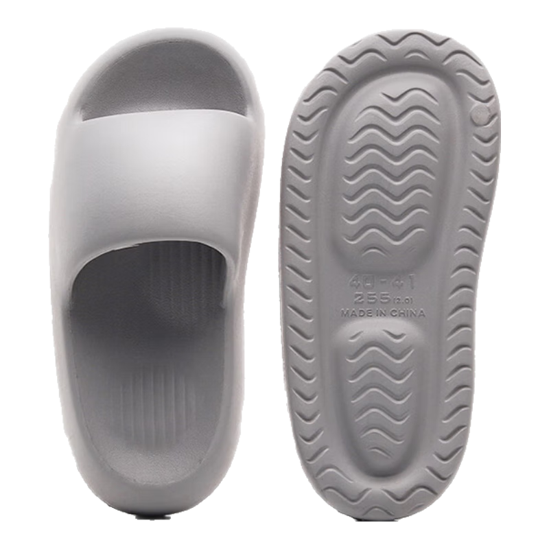 GUOLUOFEI Soft Sole Slippers Indoor Home 2023 New Silent Non-slip Odor-resistant Bathroom Shower Slippers for Men Light Gray Size 44-45