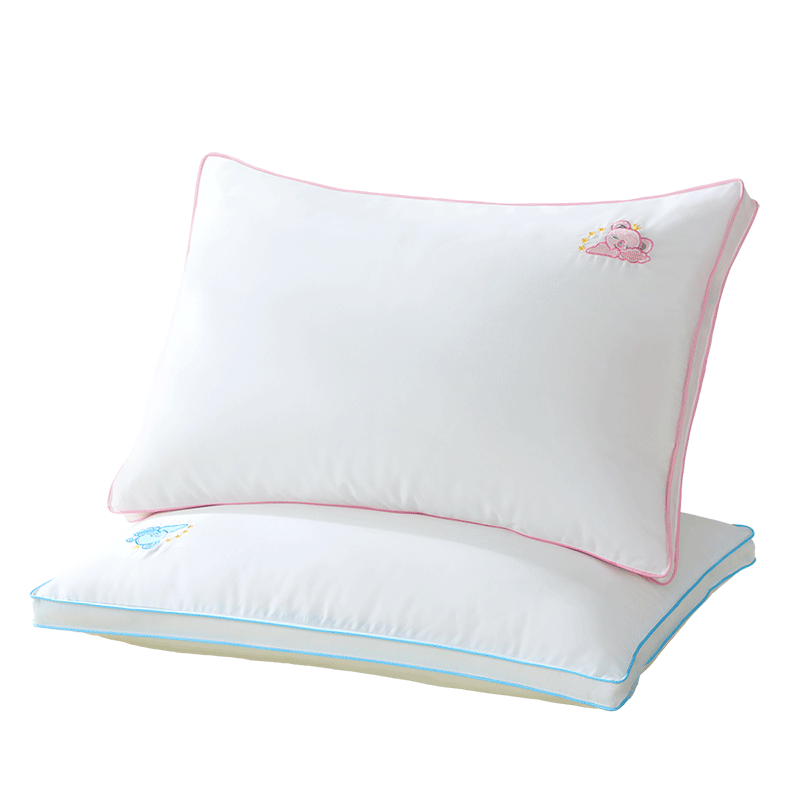 FUANNA Silk Pillow Core, Pure Cotton Fabric 60s All-Cotton Pillow Core for Children Aged 3-6, One Piece, Pink, 50*30cm