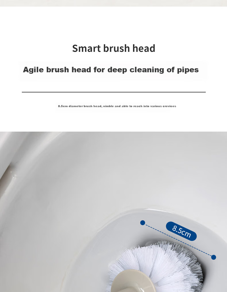 Bendi Extended Handle Toilet Brush Set, Bathroom Cleaning Brush, Toilet Cleaning Brush with No Dead Angles 10