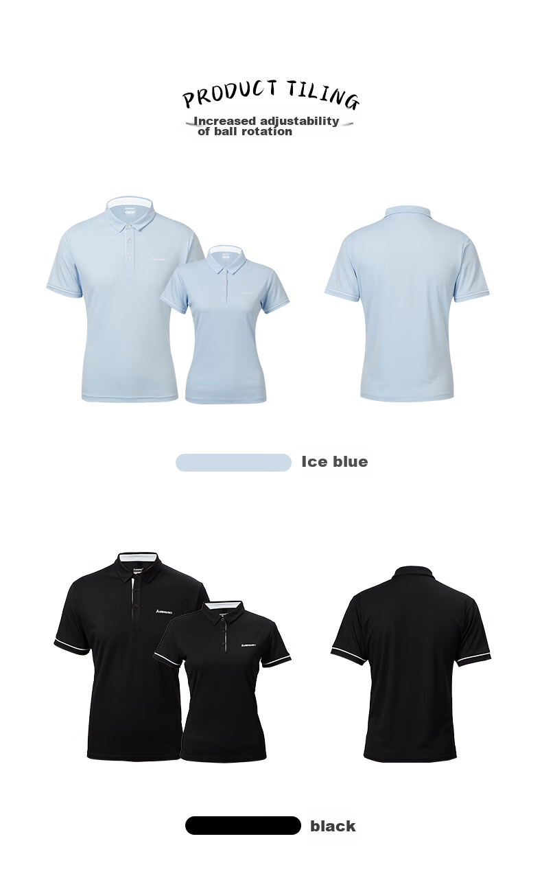 KAWASAKI Badminton Shirt for Women, Professional Sports Short-Sleeve Collared Quick-Dry T-Shirt V2920, Ice Blue, M 14