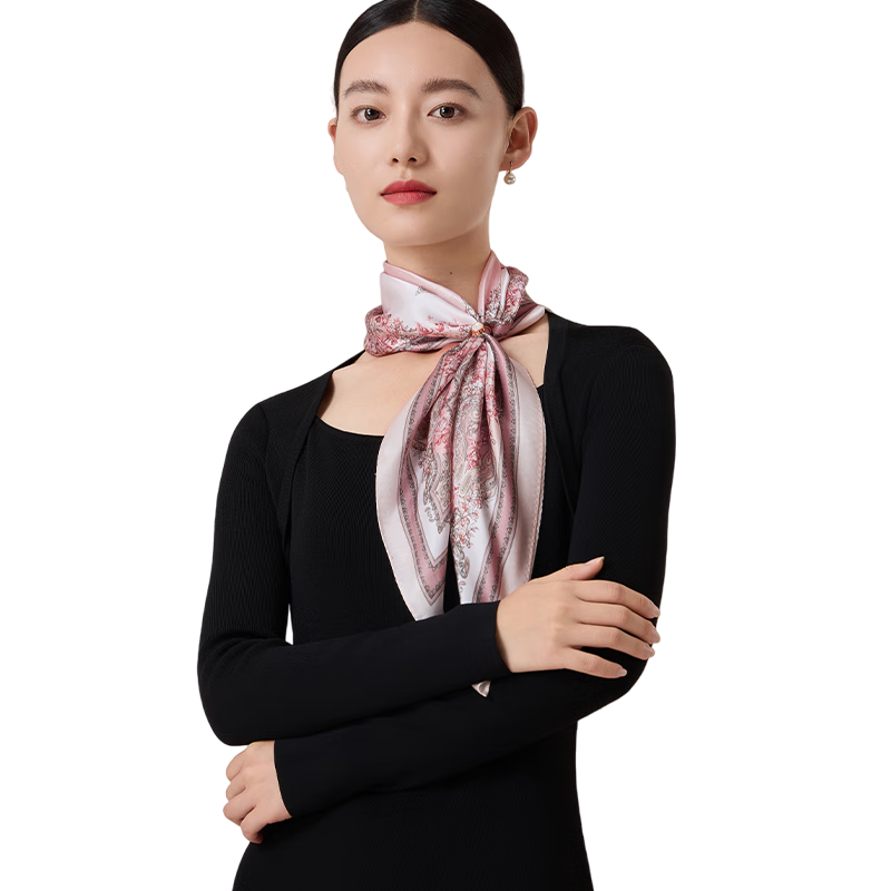 Shanghai Story 100% Mulberry Silk Double-Sided Printed Scarf Square Silk Scarf Gift Box Mother's Day Birthday Gift for Mom Shawl Women