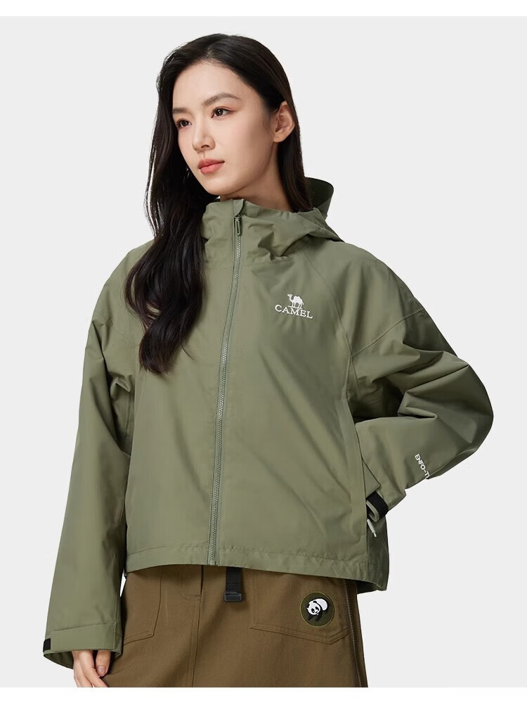CAMEL Women's Single-Layer Windproof And Waterproof Outdoor Hardshell Jacket, Spring And Summer New Style Short Coat 19