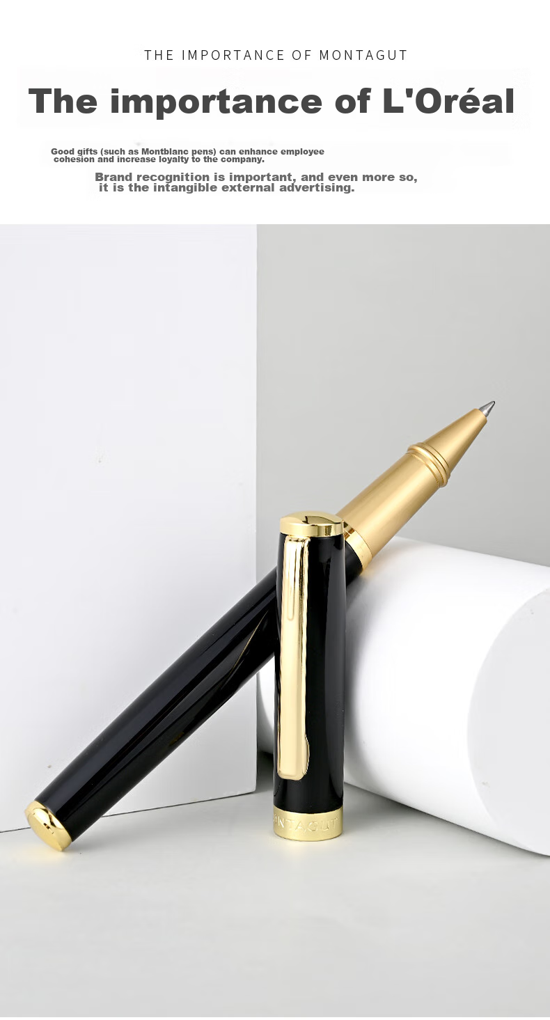 MONTAGUT Ballpoint Pen, Business Signature Pen for Men And Women, High-End Office Practical Pen, Commemorative Gift Pen, Lijie Series Black Liya 10